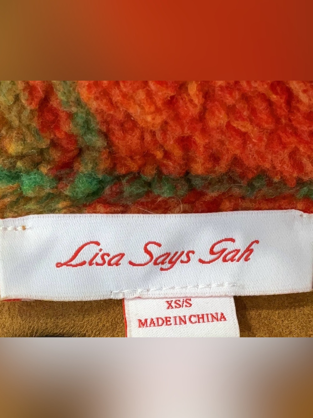 LISA SAYS GAH Jesse Sherpa Jacket in Orange Plaid Size XS/S - Picture 15 of 16